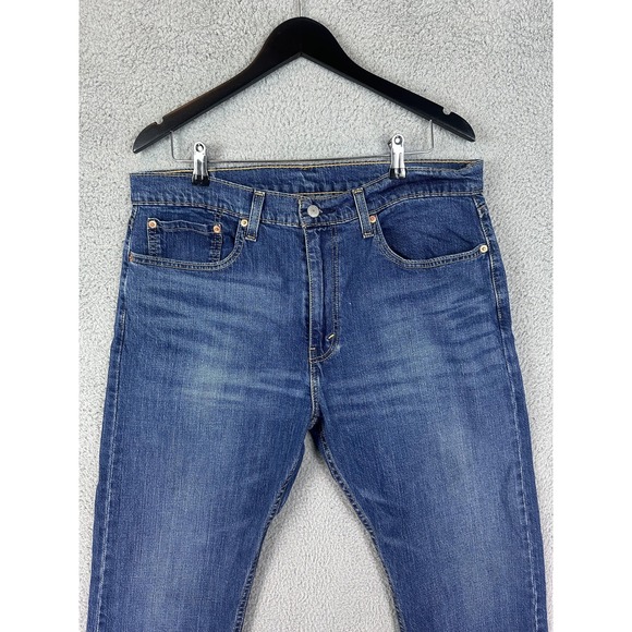 Levi's 502 Jeans Mens 36x29 Blue Denim Regular Taper Stretch Water Less Classic